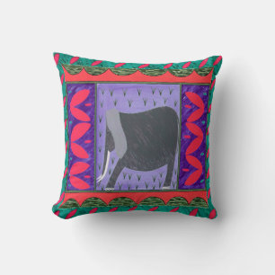Kenia Elephant Roter Throw Kissen