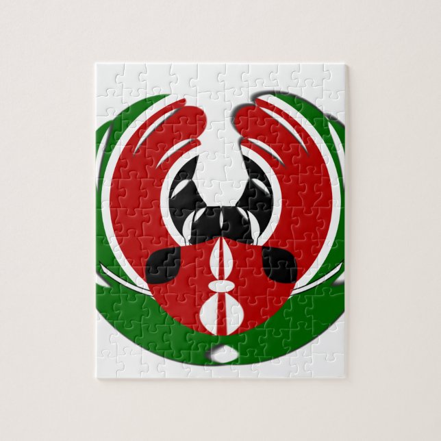 Kenia-Fahne Puzzle (Vertikal)