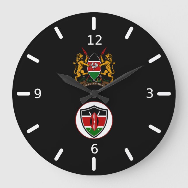Kenia Fahne Wappen große Uhr (Vorderseite)