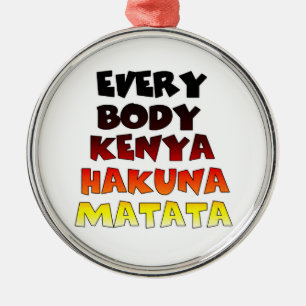 Kenia Farbverlauf: Hakuna Matata Swahili Silbernes Ornament