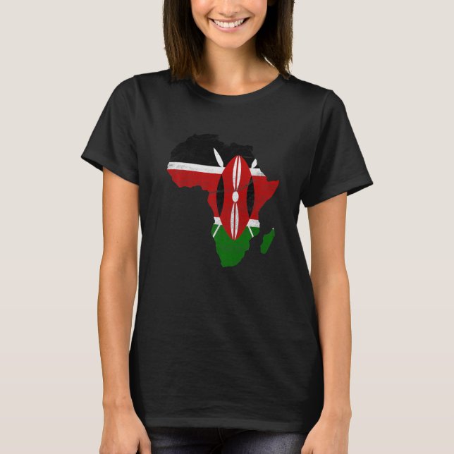 Kenia Flag Afrika Kontinentales Geschenk für Ke Si T-Shirt (Vorderseite)