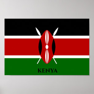 Kenia Flag, Afrika Poster