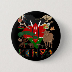 Kenia Flag Outfit Idee für Kinder Kenia Ernährung Button