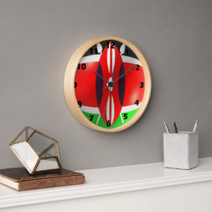 Kenia Flag Wall Clock Wanduhr