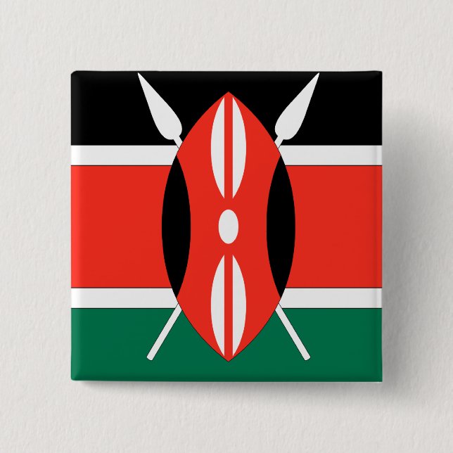 Kenia-Flagge Button (Vorderseite)
