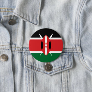 Kenia-Flagge Button
