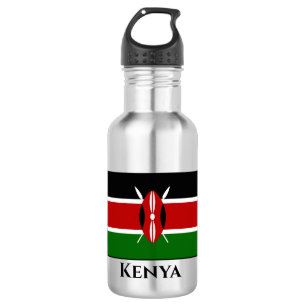 Kenia-Flagge Edelstahlflasche