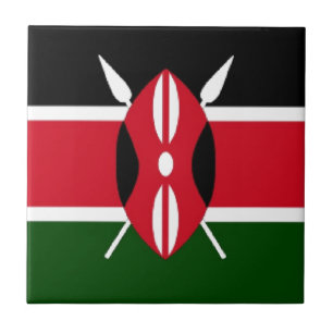Kenia-Flagge Fliese