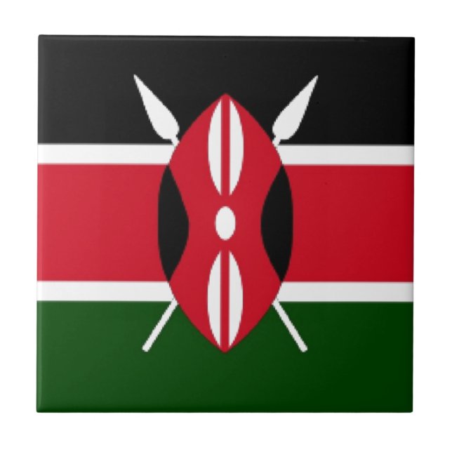 Kenia-Flagge Fliese (Vorderseite)