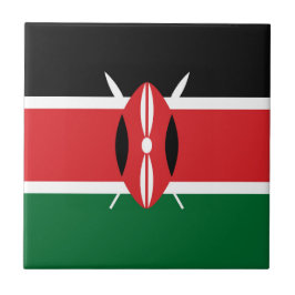 Kenia-Flagge Fliese