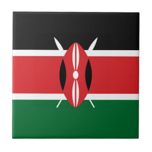 Kenia-Flagge Fliese