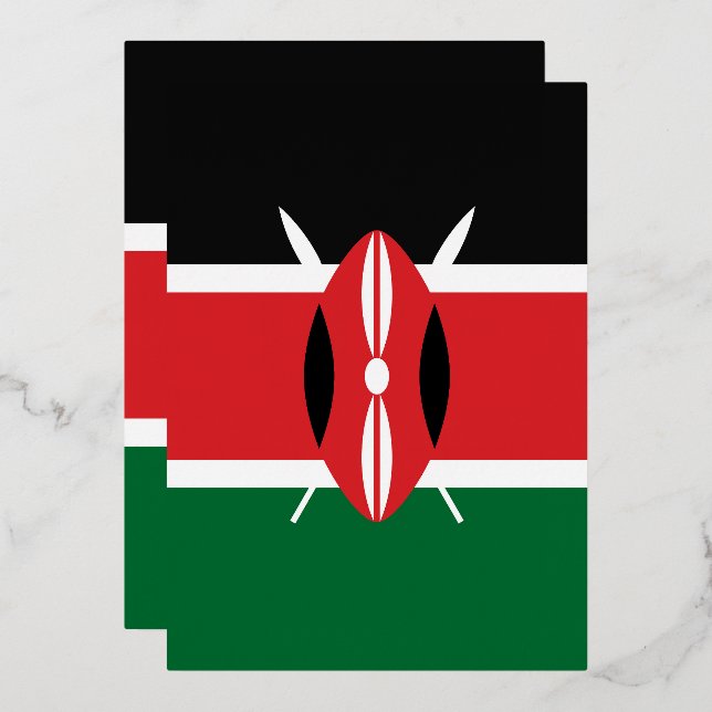 Kenia-Flagge Folieneinladung (Vorderseite/Rückseite)