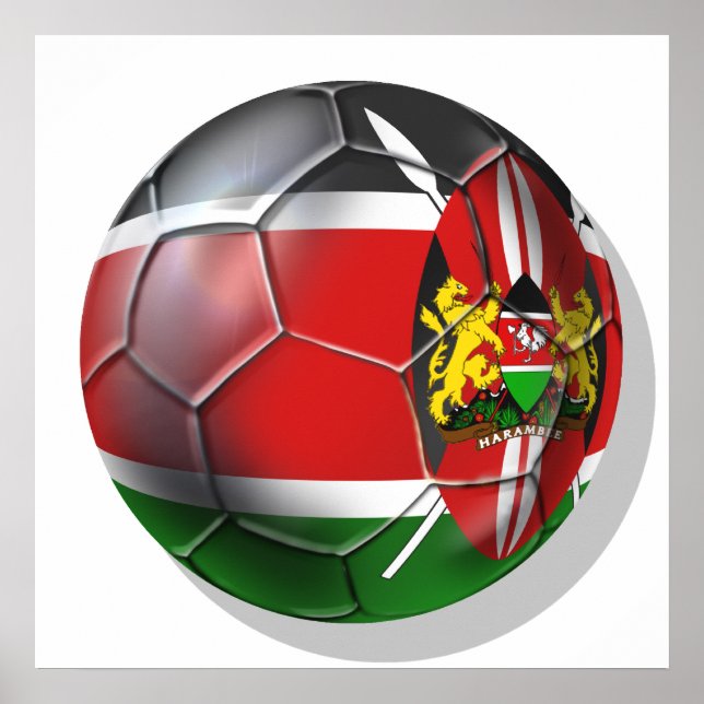 Kenia-Flagge Fußball-Fußball-Spieler Geschenke Poster (Vorne)