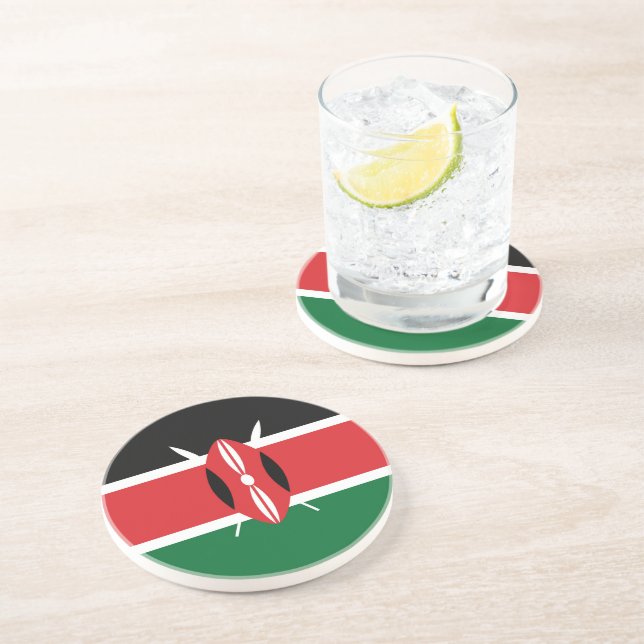 Kenia-Flagge Getränkeuntersetzer (Seite)