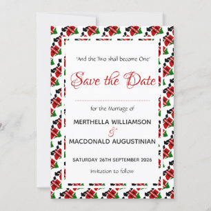 KENIA FLAGGE Hochzeitsbrauch christlich Save The Date