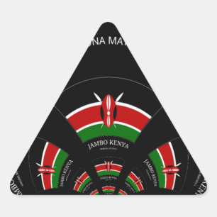 Kenia-Flagge Inspiriert Jambo Willkommen Design Ku Dreieckiger Aufkleber
