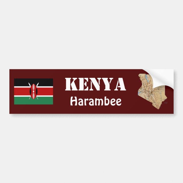 Kenia-Flagge + Karten-Autoaufkleber Autoaufkleber (Vorne)