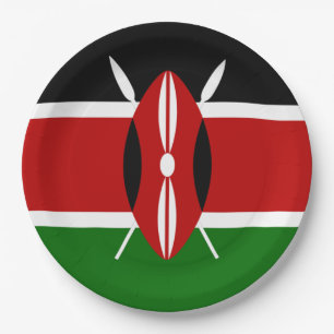 Kenia-Flagge Pappteller