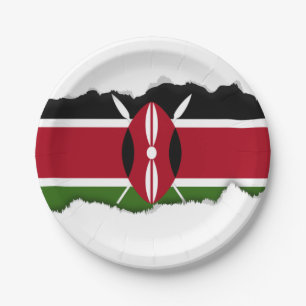Kenia-Flagge Pappteller