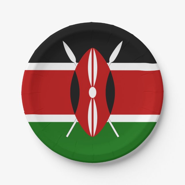 Kenia-Flagge Pappteller (Vorderseite)
