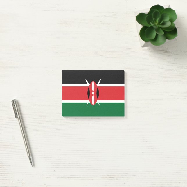 Kenia-Flagge Post-it Klebezettel (Büro)