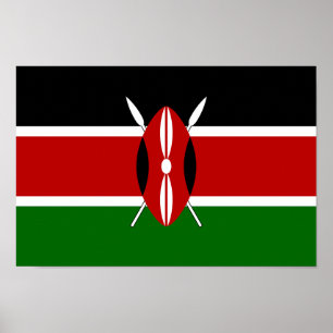 Kenia-Flagge Poster