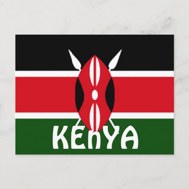 Kenia-Flagge Postkarte (Vorderseite)