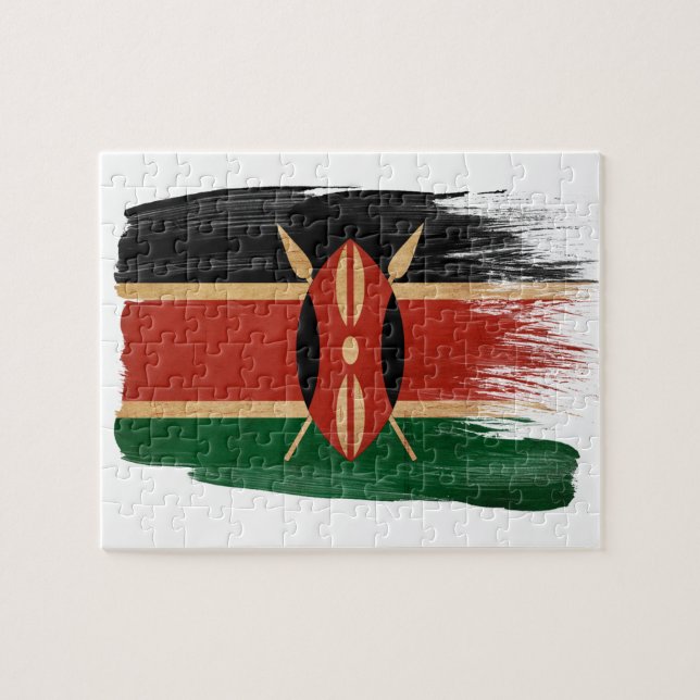Kenia-Flagge Puzzle (Horizontal)
