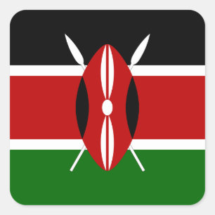 Kenia-Flagge Quadratischer Aufkleber
