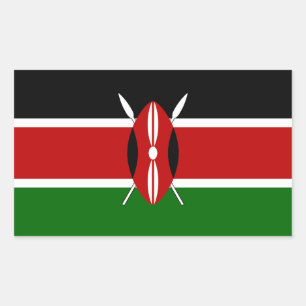 Kenia-Flagge Rechteckiger Aufkleber