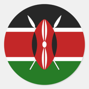 Kenia-Flagge Runder Aufkleber