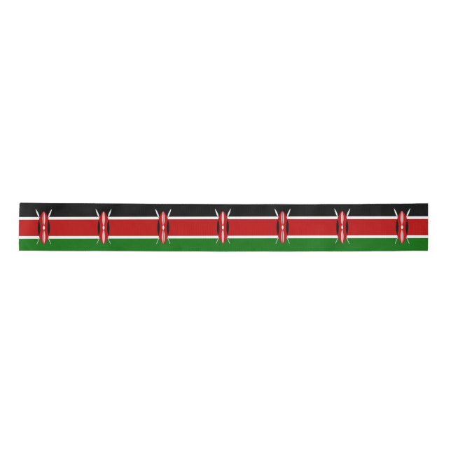 Kenia-Flagge Satinband (Vorderseite)