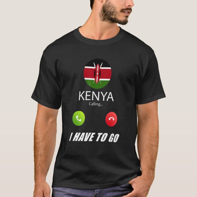 Kenia-Flagge Souvenir Kenya ruft an T-Shirt (Vorderseite)