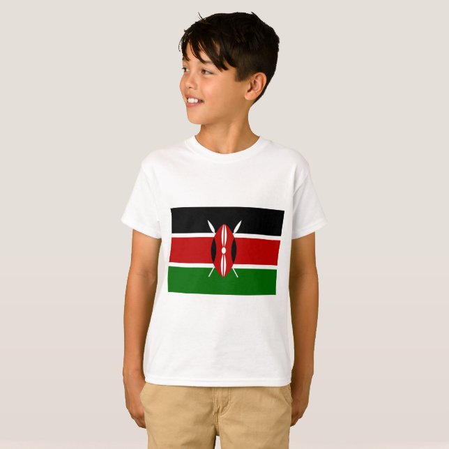 Kenia-Flagge T-Shirt (Vorne ganz)