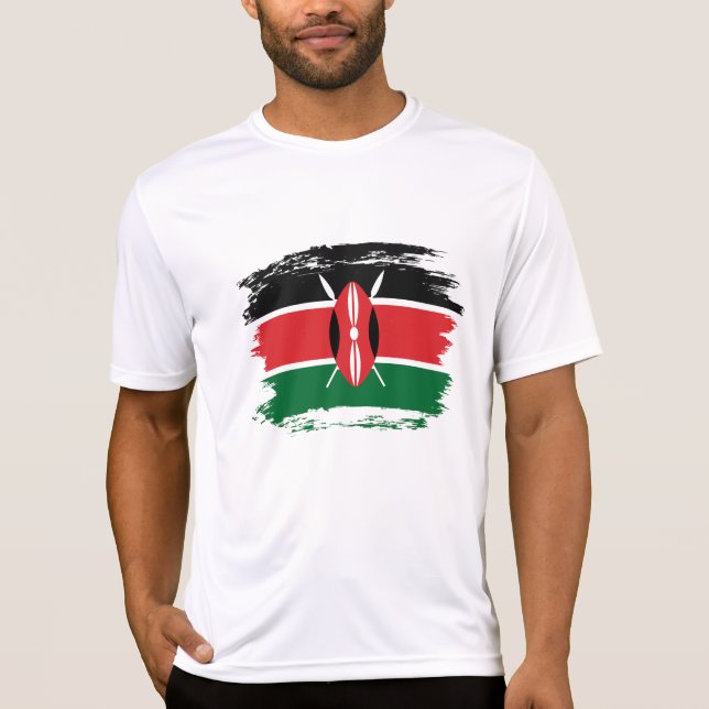 Kenia-Flagge T-Shirt (Vorderseite)