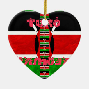 Kenia Flagge: Tuko Pamoja - Design der Einheitskun Keramik Ornament