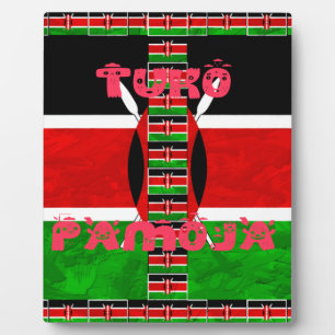 Kenia Flagge: Tuko Pamoja - Kunst-Design für Einhe Fotoplatte