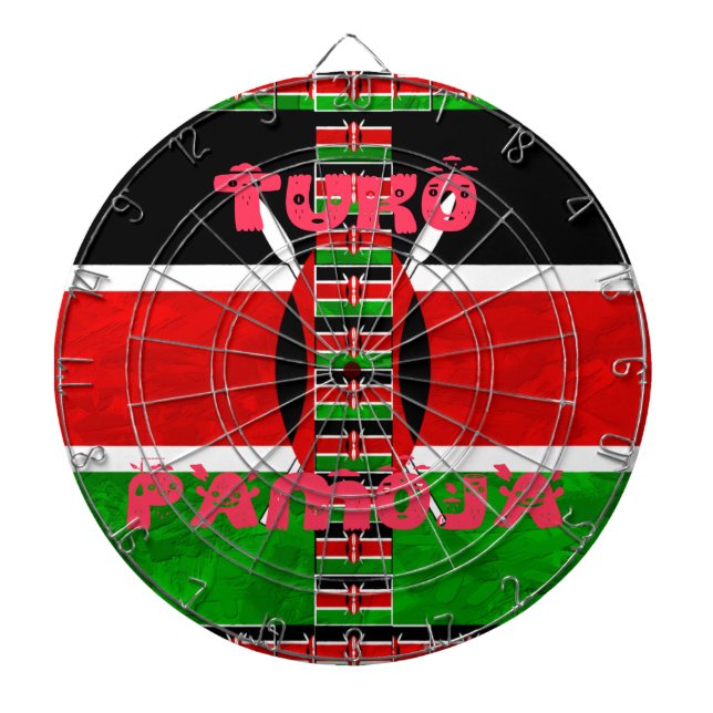 Kenia-Flagge: Tuko Pamoja - Unity Art Design Dartscheibe (vorne)