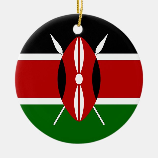 Kenia-Flaggen-Verzierung Keramik Ornament (Vorne)