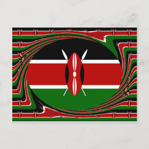 Kenia-Flaggenkunst – Patriotisches und modernes De Postkarte