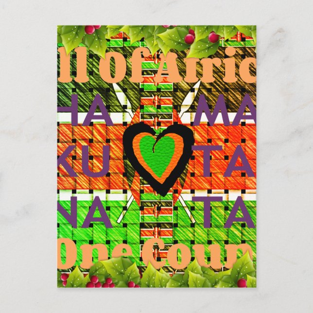 Kenia: ganz Afrika in einem Land - Waldenflagge Postkarte (Vorderseite)