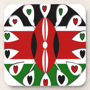 Kenia Hearts Getränkeuntersetzer