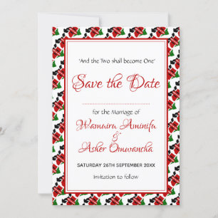 KENIA Hochzeit Christliche Custom Celebration RED Save The Date