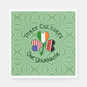 Kenia Irland USA Kleeblatt Flagge Personalisiert Serviette