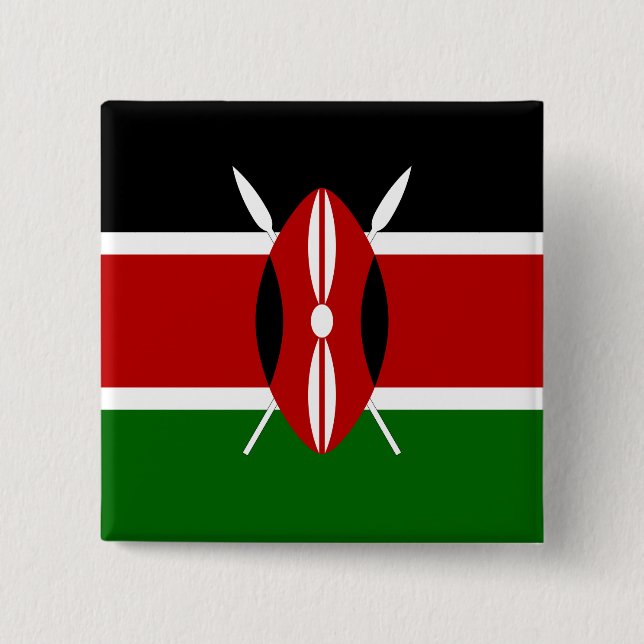 Kenia (Kenia) Flagge Button (Vorderseite)