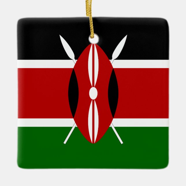 Kenia (Kenia) Flagge Keramikornament (Vorderseite)