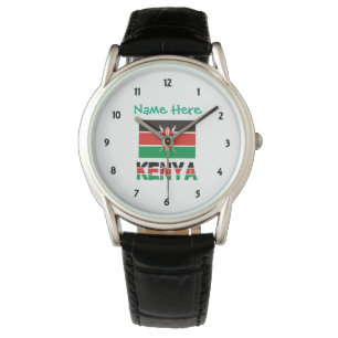 Kenia Kenianische Flagge Grün Personalisierte Herr Armbanduhr