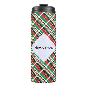 Kenia Kenianische Flagge Kacheln Personalisierter Thermosbecher
