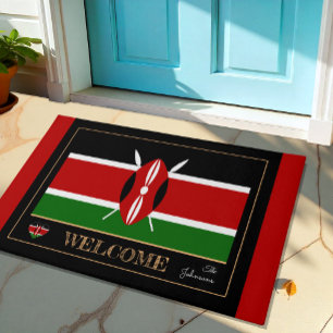Kenia & Kenyan Flag House Matts/Sport Willkommen Fußmatte