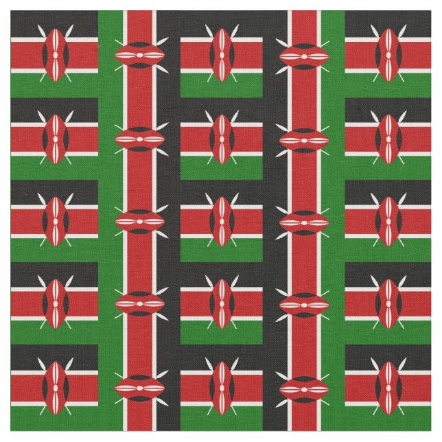 Kenia & Kenyan Flag Mode, Reise/Sport Stoff (Nahaufnahme)